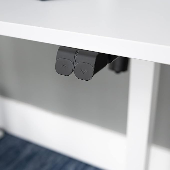 Stand Up Desk Store Electric Compact Standing Desk (White Frame/Matte White Top, 48” Wide)