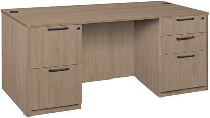 Regency Legacy 71 x 35 in. Office Desk with Double Full Pedestal- Noble Oak