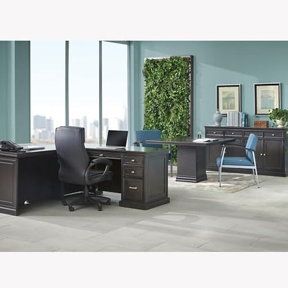 nbf signature series Statesman L Shaped Desk with Left Return 65" W x 72" D Gray Ergonomic Office Desk Adjustable Electric Standing Desk Corner Desk PC Desk Modern Design