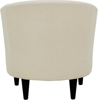 Pemberly Row 17.5" Traditional Polyester Fabric Club Chair in Ivory