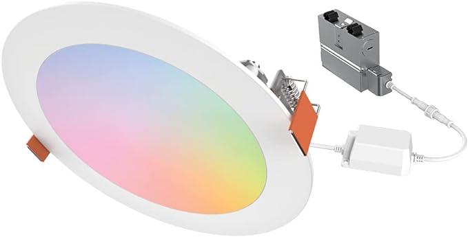 HALO 6” Smart Wi-Fi Slim Canless LED Downlight Powered by WiZ Pro, Dimmable Full Color with Smart Home Integration : HLB6099WZRGBWMWR