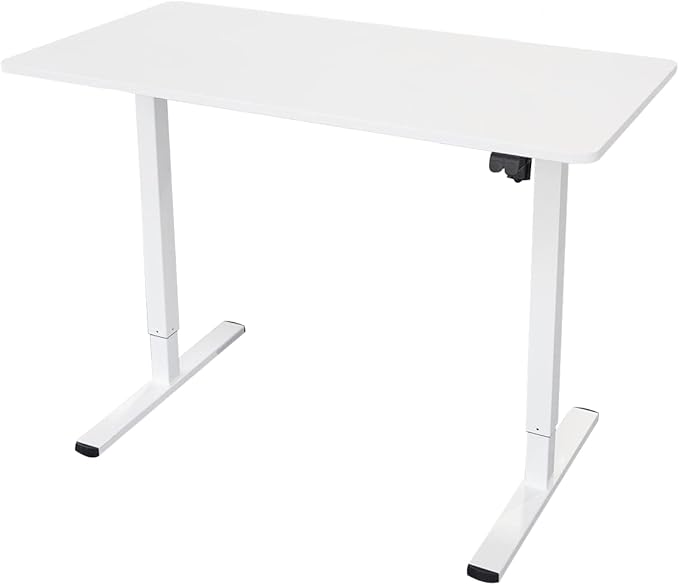 Stand Up Desk Store Electric Compact Standing Desk (White Frame/Matte White Top, 48” Wide)