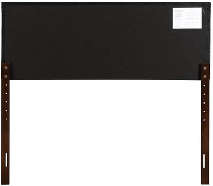 Pemberly Row Faux Leather Upholstered King Headboard in Black