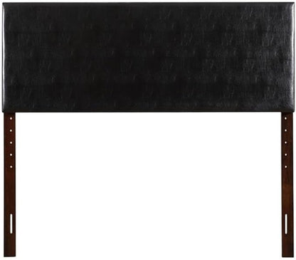 Pemberly Row Faux Leather Upholstered King Headboard in Black