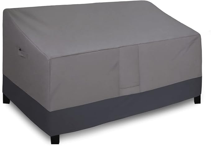 Easy-Going Waterproof Outdoor Couch Cover, Heavy Duty Deep 3-Seater Patio Sofa Cover, Windproof Outdoor Furniture Cover with Air Vent (88Wx40Dx33H inch,Gray/Dark Gray)