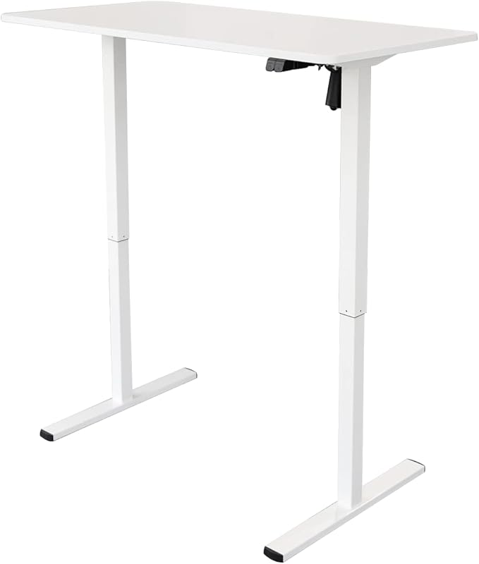 Stand Up Desk Store Electric Compact Standing Desk (White Frame/Matte White Top, 48” Wide)