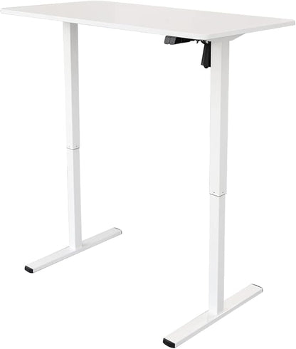 Stand Up Desk Store Electric Compact Standing Desk (White Frame/Matte White Top, 48” Wide)