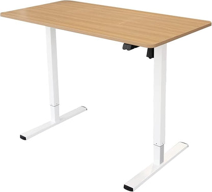 Stand Up Desk Store Electric Compact Standing Desk (Charcoal Frame/Natural Oak Top, 48” Wide)