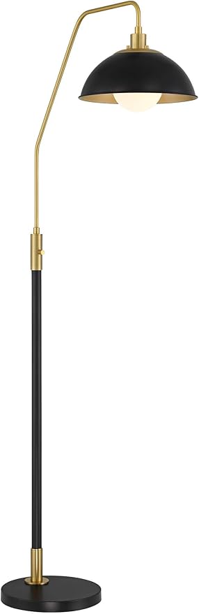 Possini Euro Design Baltar Modern 68 1/2" Tall Standing Floor Lamp Curved Arc Dimmable Black Gold Metal Brass Finish Living Room Bedroom House Reading Office Home Decor Entryway Dining Dome Shade