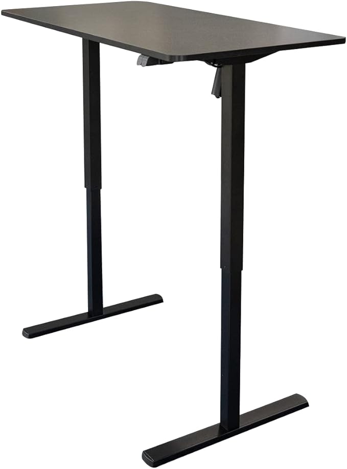 Stand Up Desk Store Electric Compact Standing Desk (Black Frame/Matte Black Top, 48” Wide)