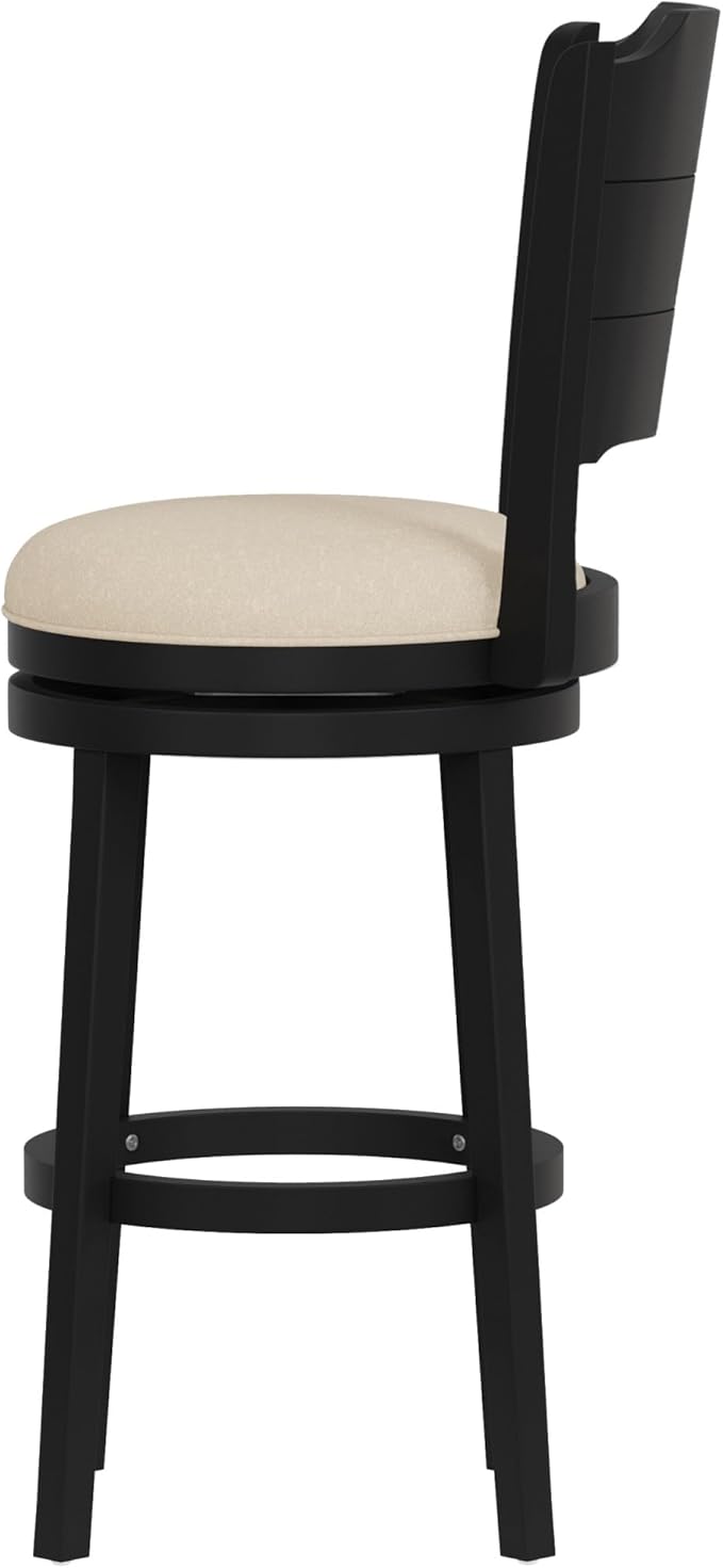 Hillsdale Clarion Wood Bar Height Swivel Stool, Black