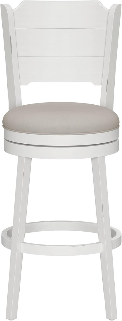 Hillsdale Clarion Wood Swivel Bar Height Stool, Sea White