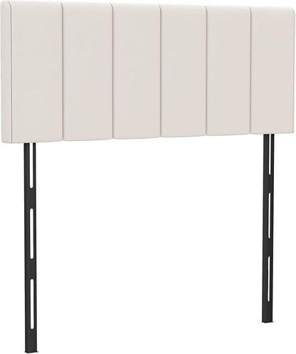HAOBO Home Upholstered Headboard Foldable King Size Headboards Eastern King/California King Faux Leather Panel with Height Adjustments-White