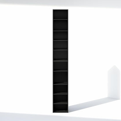 Furinno PASIR 10-Tier Closet Organizers and Storage, Open Shelf, Storage Organizer, 12-Inch Width, for Closet, Bedroom, Blackwood