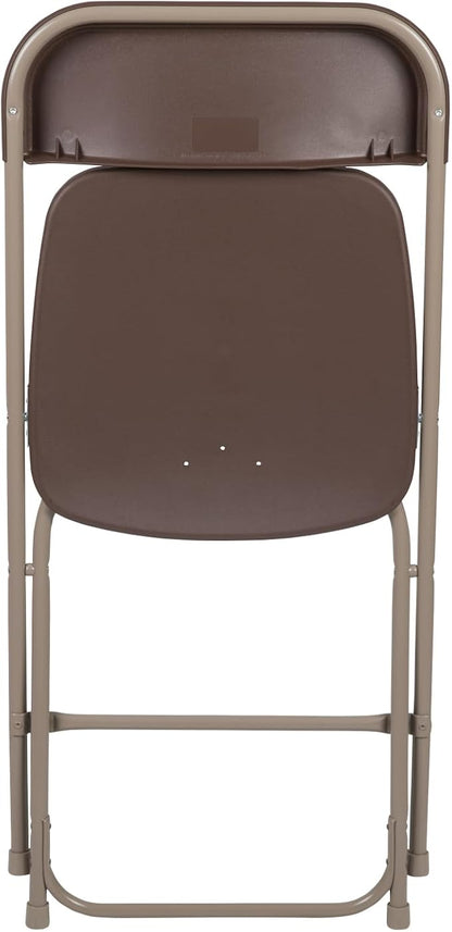 Flash Furniture Hercules Series Plastic Folding Chair - Brown - 6 Pack 650LB Weight Capacity Comfortable Event Chair-Lightweight Folding Chair