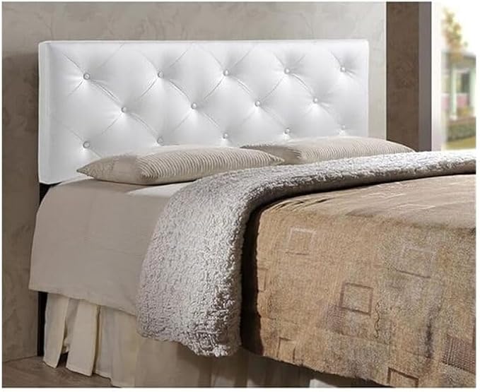 Bohemian Bliss Modern and Faux Leather Upholstered Headboard White/King
