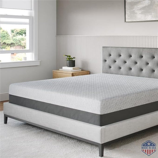 Celestial Sleep Gel Memory Foam Mattress in a Box, Made in The USA, CertiPUR-US® Certified Foam, Oeko-Tex, and Fiberglass-Free Certified Bed, 8 inch Firm - King
