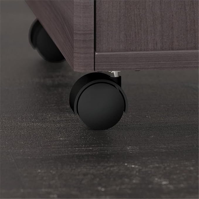 Pemberly Row 72W L Shaped Desk with Drawers in Storm Gray - Engineered Wood