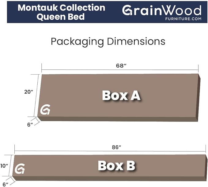 Grain Wood Furniture Montauk Solid Wood Bed, Queen Size, Driftwood