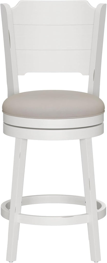 Hillsdale Clarion Wood Swivel Stool, Counter Height, Sea White