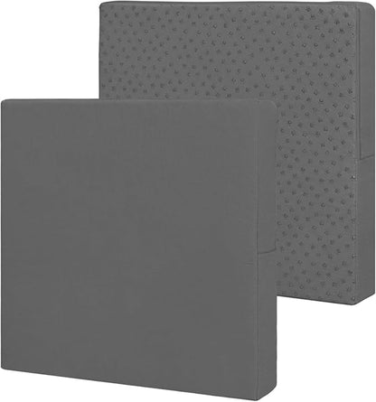 Easy-Going Waterproof Patio Cushion Covers ONLY Cover 24x22x4 inch 2 Pack Replacement Non-Slip Outdoor Seat Cushion Slipcover with Zipper. Dark Gray