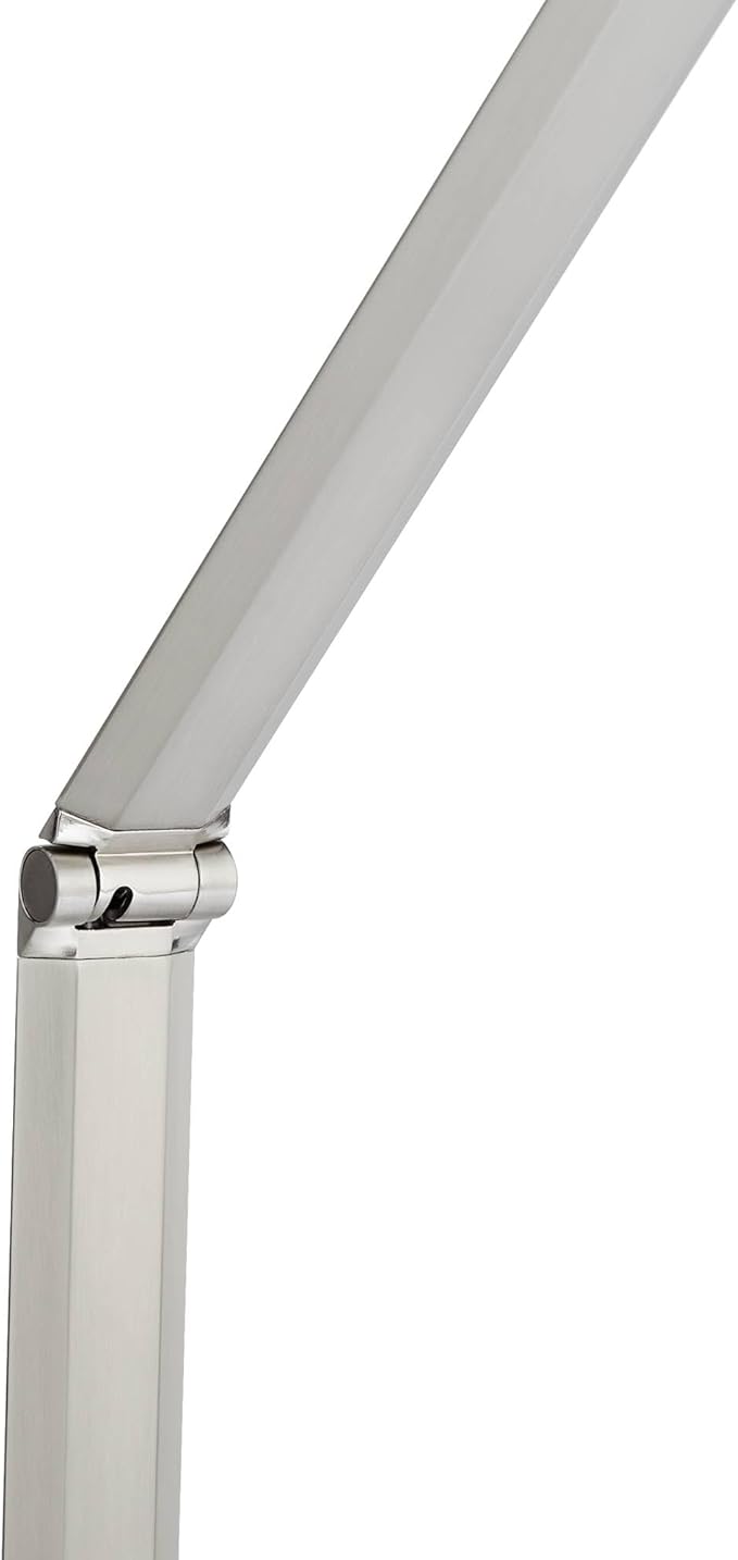 Possini Euro Design Kobie Modern Industrial 50" Tall Standing Floor Lamp Task LED Dimmable Silver Metal Satin Nickel Finish for Living Room Bedroom House Reading Office Home Decor Entryway