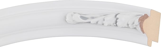 OVALCREST Oval Beveled Wall Mirror for Home Decor - Florence Style - Linen White - 28" x 22"
