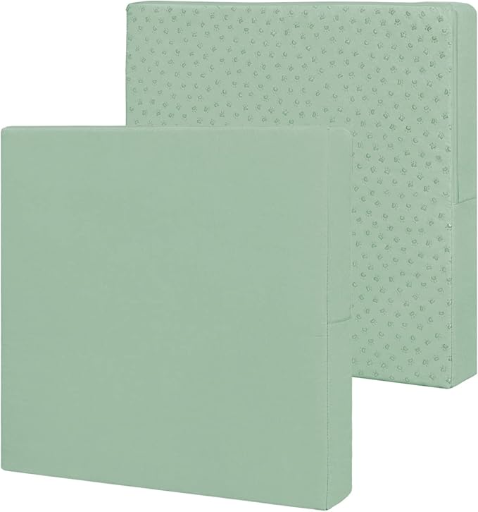 Easy-Going Waterproof Patio Cushion Covers 22x22x4 inch 2 Pack Replacement Non-Slip Outdoor Seat Cushion Slipcover with Zipper. Greyish Green