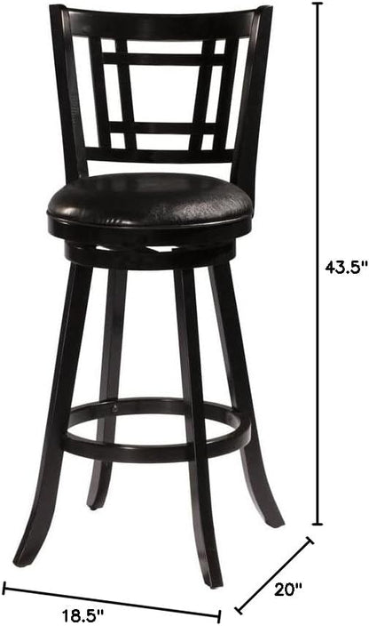 Hillsdale Fairfox 30.5" Wood Swivel Bar Height Stool, Black