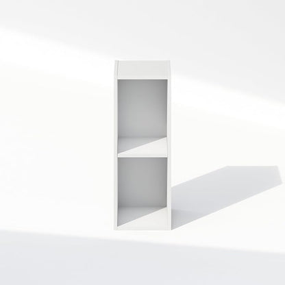 Furinno Reed 2-Tier Closet Organizers and Storage, Closet Organizer, Open Shelf Closet Storage, for Wardrobe, Bedroom, Living Room, 8-Inch Width, White