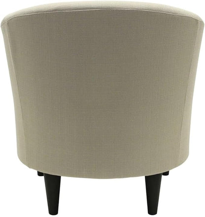 Pemberly Row 17.5" Traditional Fabric Club Chair in Beige Finish