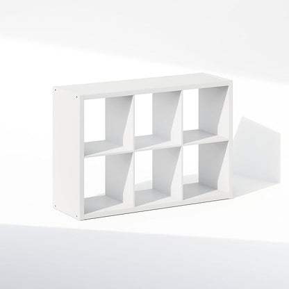 Furinno Cubic Closet Organizers and Storage, 6-Cube Closet Organizer, Open Shelf Closet Storage, Extra Thick Frame for Wardrobe, Bedroom, Living Room, White