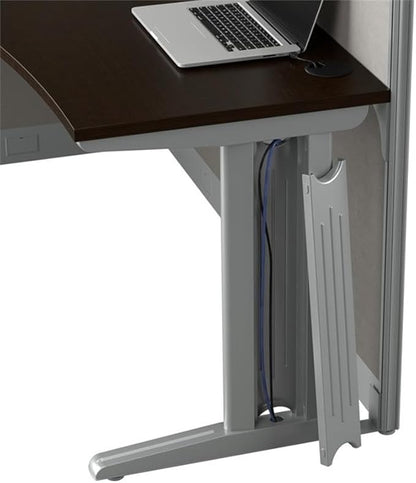 Bush Business Furniture Office in an Hour 65W L Shaped Cubicle Desk with Storage, Drawers, and Organizers in Mocha Cherry | Modern Computer Table Set with Privacy Panels for Commercial Workspace