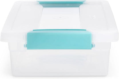 Sterilite Medium Clip Latch Lid Storage Container Tote, 12 Pack, and Small Clip Latch Lid Storage Container Tote, 12 Pack for Home Organization