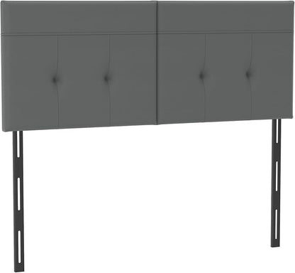 Upholstered King Size Headboard, Headboard King with Sturdy Metal Legs, Tufted Upholstery Design Bed Headboards with Adjustable Width & Height (Grey)