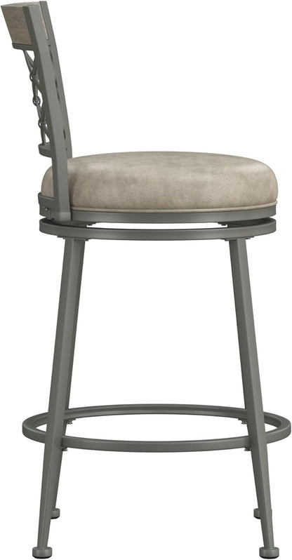 Hillsdale Hutchinson Swivel Counter Height Stool, Pewter