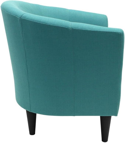 Pemberly Row 17.5" Traditional Fabric Club Chair in Carribean Blue