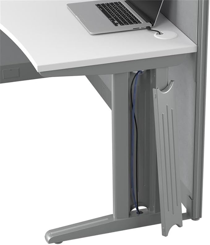 Bush Business Furniture Office in an Hour 65W L Shaped Cubicle Desk with Storage, Drawers, and Organizers in Pure White Modern Computer Table Set with Privacy Panels for Commercial Workspace