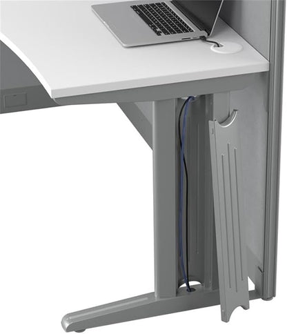 Bush Business Furniture Office in an Hour 65W L Shaped Cubicle Desk with Storage, Drawers, and Organizers in Pure White Modern Computer Table Set with Privacy Panels for Commercial Workspace