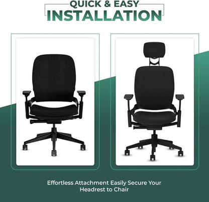 OFFICE LOGIX SHOP Leap V2 Chair with Headrest Bundle (Fabric, Black)