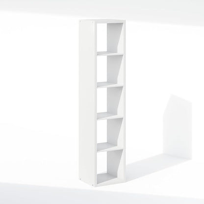Furinno Cubic Closet Organizers and Storage, 5-Cube Closet Organizer, Open Shelf Closet Storage, Extra Thick Frame for Wardrobe, Bedroom, Living Room, White