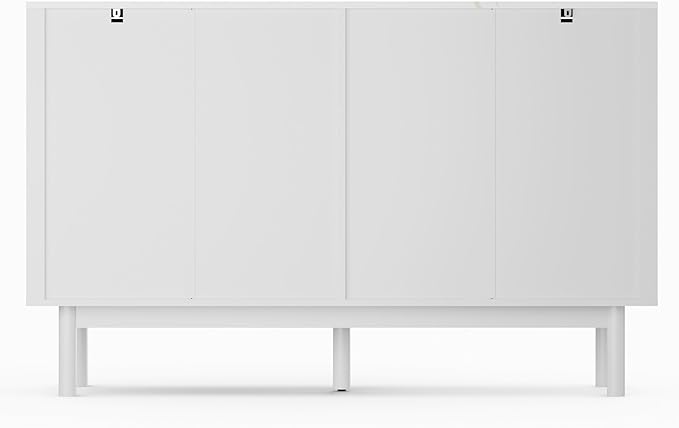 RECCI Fluted 6 Drawers Dresser for Bedroom, 54" Wide Chest of Drawers with 3D Fluted Panel, Faux Marble Top, Solid Wooden Legs, Storage Drawers, TV Stand, Closet Chests for Bedroom, White