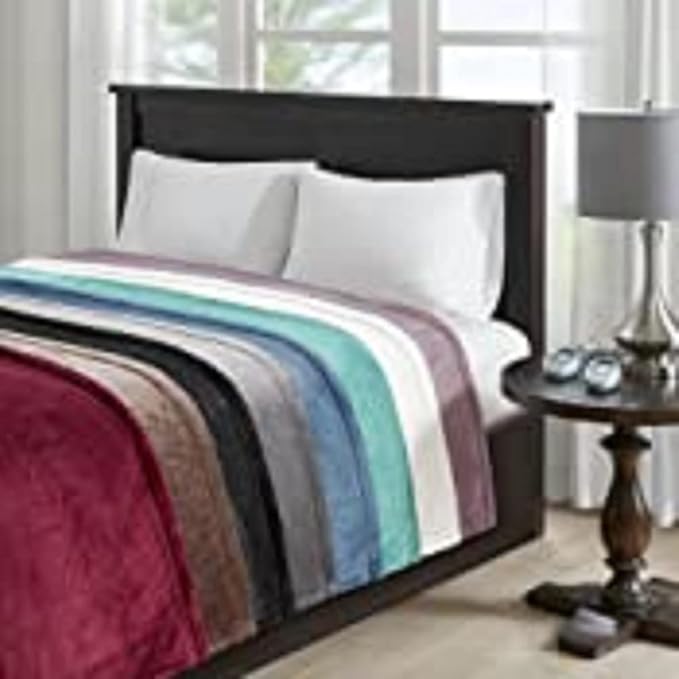 Beautyrest Heated Electric Blanket for Cold Weather, Fast Heating Heated Blanket, Auto Shut Off, Virtually Zero EMF, Multi Heat Setting, UL Certified, Aqua King (90 inx100 in)