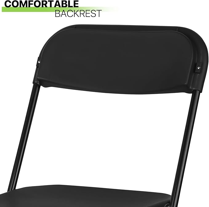 Magshion Plastic Folding Chairs 10 Pack Foldable Dinning Chairs for Wedding Parties Event Outdoor Indoor Lightweight Chair 330lb Capacity, Black