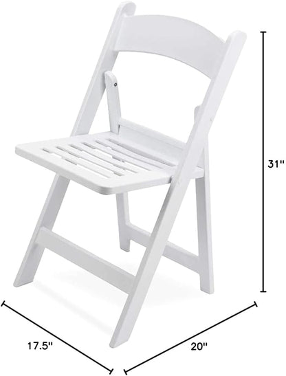 EventStable Titan PRO Resin Folding Chair - Slatted Seat Folding Chair for Weddings Parties Events - Indoor/Outdoor Lightweight Foldable Chair - 100 Pack