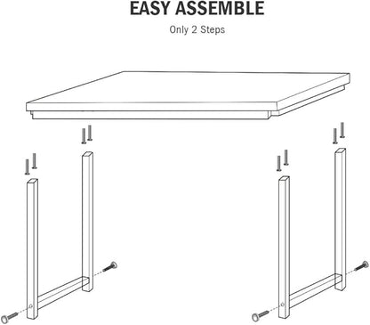 Tribesigns Computer Desk, 55 inch Large Office Desk Computer Table Study Writing Desk for Home Office, Black + Black Leg