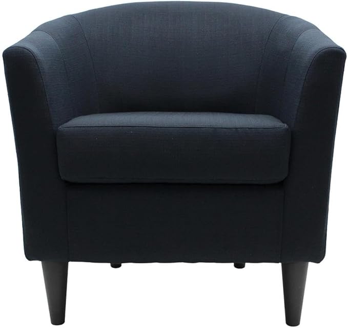 Pemberly Row 17.5" Traditional Fabric Club Chair in Dark Blue