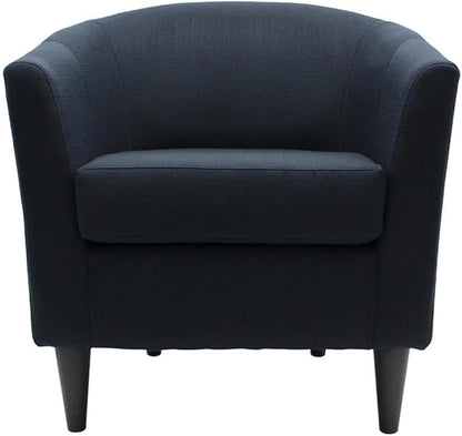 Pemberly Row 17.5" Traditional Fabric Club Chair in Dark Blue