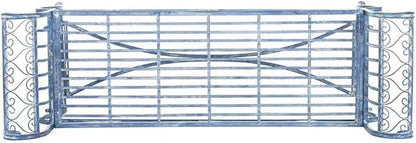 SAFAVIEH Outdoor Collection Brielle Victorian Antique Blue Bench