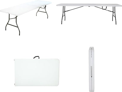 COSCO 8 ft. Fold-in-Half Banquet Table w/Handle, White